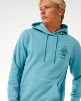 The Rip Curl Mens Search Icon Hoodie in Dusty Blue