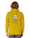 The Rip Curl Mens Search Icon Hoodie in Vintage Yellow