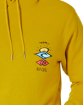 The Rip Curl Mens Search Icon Hoodie in Vintage Yellow