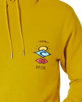 The Rip Curl Mens Search Icon Hoodie in Vintage Yellow