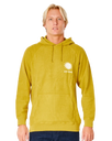 The Rip Curl Mens SWC Sun Hoodie in Vintage Yellow