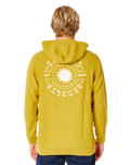 The Rip Curl Mens SWC Sun Hoodie in Vintage Yellow