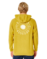 The Rip Curl Mens SWC Sun Hoodie in Vintage Yellow