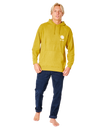 The Rip Curl Mens SWC Sun Hoodie in Vintage Yellow