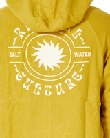 The Rip Curl Mens SWC Sun Hoodie in Vintage Yellow