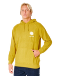 The Rip Curl Mens SWC Sun Hoodie in Vintage Yellow