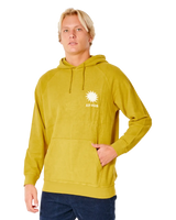 The Rip Curl Mens SWC Sun Hoodie in Vintage Yellow