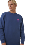 The Rip Curl Mens Wetsuit Icon Sweatshirt in Washed Navy