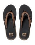 Fanning Flip Flops in Black & Tan