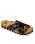 Cushion Bloom Hi Sandals in Black & Tan