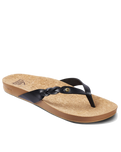 The Reef Womens Cushion Court Twist Flip Flops in Black