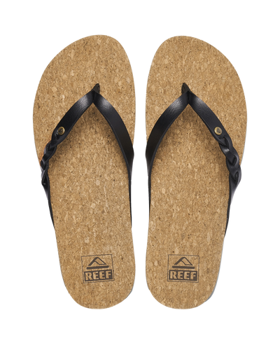 The Reef Womens Cushion Court Twist Flip Flops in Black