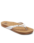 The Reef Womens Cushion Court Twist Flip Flops in White