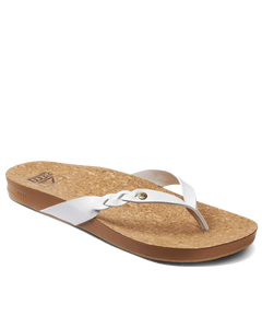 The Reef Womens Cushion Court Twist Flip Flops in White