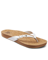 The Reef Womens Cushion Court Twist Flip Flops in White