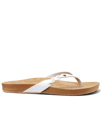 The Reef Womens Cushion Court Twist Flip Flops in White