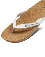 The Reef Womens Cushion Court Twist Flip Flops in White