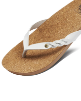 The Reef Womens Cushion Court Twist Flip Flops in White