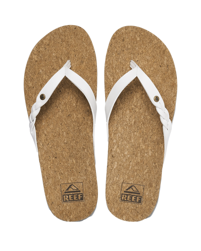 The Reef Womens Cushion Court Twist Flip Flops in White