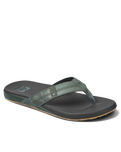 The Reef Mens Cushion Phantom Flip Flops in Geo Olive