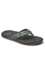 The Reef Mens Cushion Phantom Flip Flops in Geo Olive