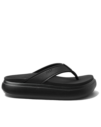 The Reef Womens Cushion Bondi Flip Flops in Black & Black