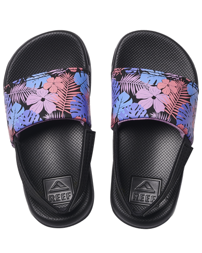 The Reef Girls Girls Little One Sliders in Purple Fronds