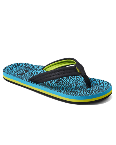 The Reef Boys Boys Ahi Flip Flops in Blue Coral