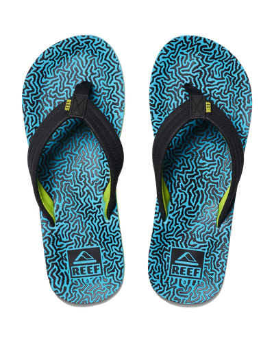 The Reef Boys Boys Ahi Flip Flops in Blue Coral