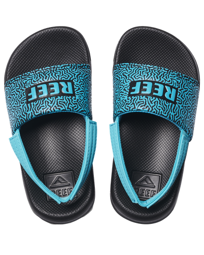 The Reef Boys Boys Little One Sliders in Blue Coral