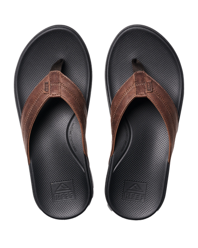 The Reef Mens Cushion Phantom 2.0 Flip Flops in Brown & Black