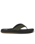 The Reef Mens The Layback Flip Flops in Black & Olive