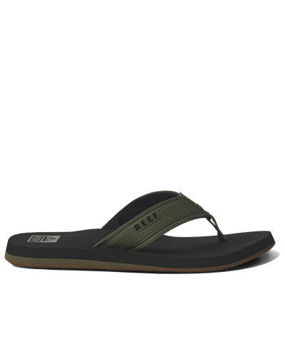 The Reef Mens The Layback Flip Flops in Black & Olive