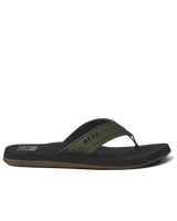 The Reef Mens The Layback Flip Flops in Black & Olive