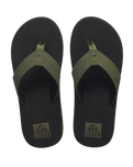 The Reef Mens The Layback Flip Flops in Black & Olive