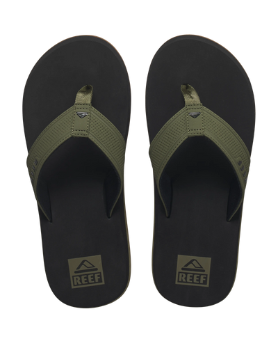 The Reef Mens The Layback Flip Flops in Black & Olive