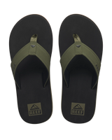 The Reef Mens The Layback Flip Flops in Black & Olive