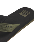 The Reef Mens The Layback Flip Flops in Black & Olive