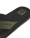 The Reef Mens The Layback Flip Flops in Black & Olive