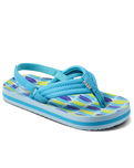 The Reef Boys Boys Little Ahi Flip Flops in Blue Fish