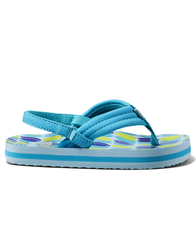 The Reef Boys Boys Little Ahi Flip Flops in Blue Fish