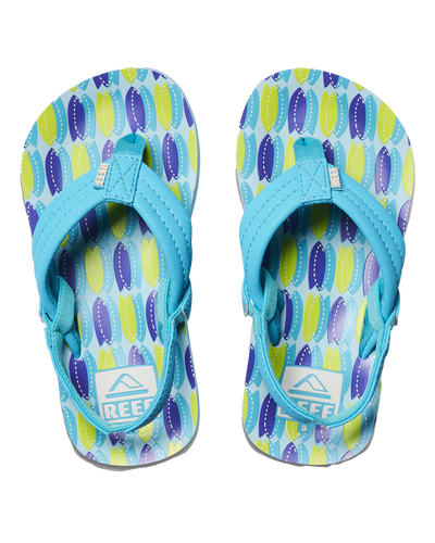 The Reef Boys Boys Little Ahi Flip Flops in Blue Fish