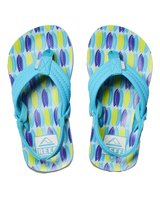 The Reef Boys Boys Little Ahi Flip Flops in Blue Fish