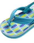 The Reef Boys Boys Little Ahi Flip Flops in Blue Fish