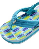 The Reef Boys Boys Little Ahi Flip Flops in Blue Fish