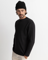 Classic Waffle Knit Jumper in Vintage Black