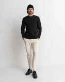 Classic Waffle Knit Jumper in Vintage Black