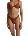 The Rhythm Womens Classic Hi Cut Bikini Bottoms in Rust