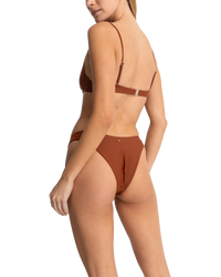 The Rhythm Womens Classic Hi Cut Bikini Bottoms in Rust