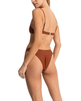 The Rhythm Womens Classic Hi Cut Bikini Bottoms in Rust